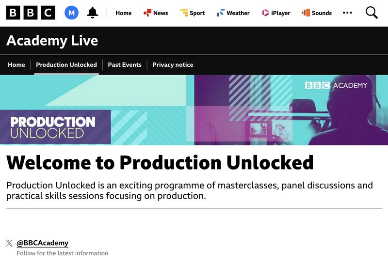 Production Unlocked by BBC Academy