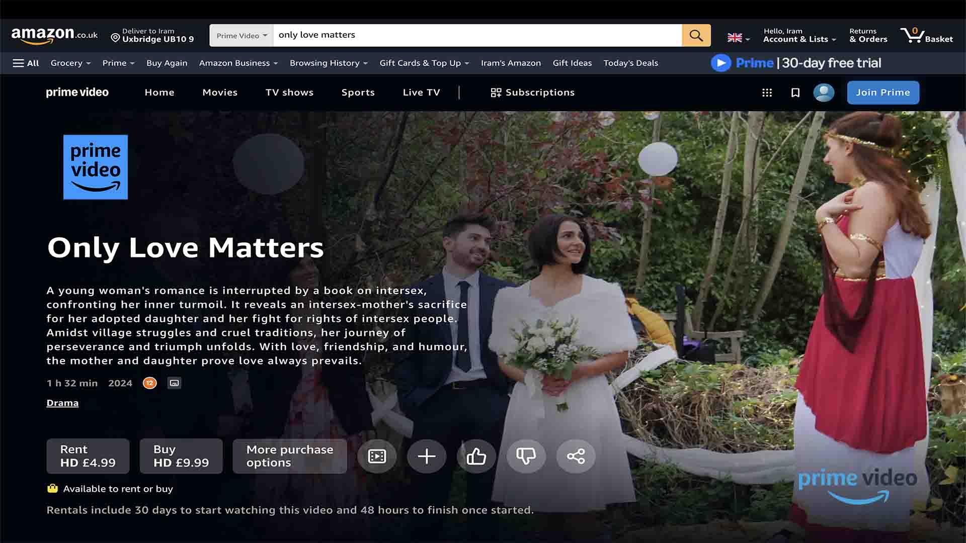 You can watch my movie ‘Only Love Matters’ on Apple TV 4K, Amazon Prime, and Fandango at Home